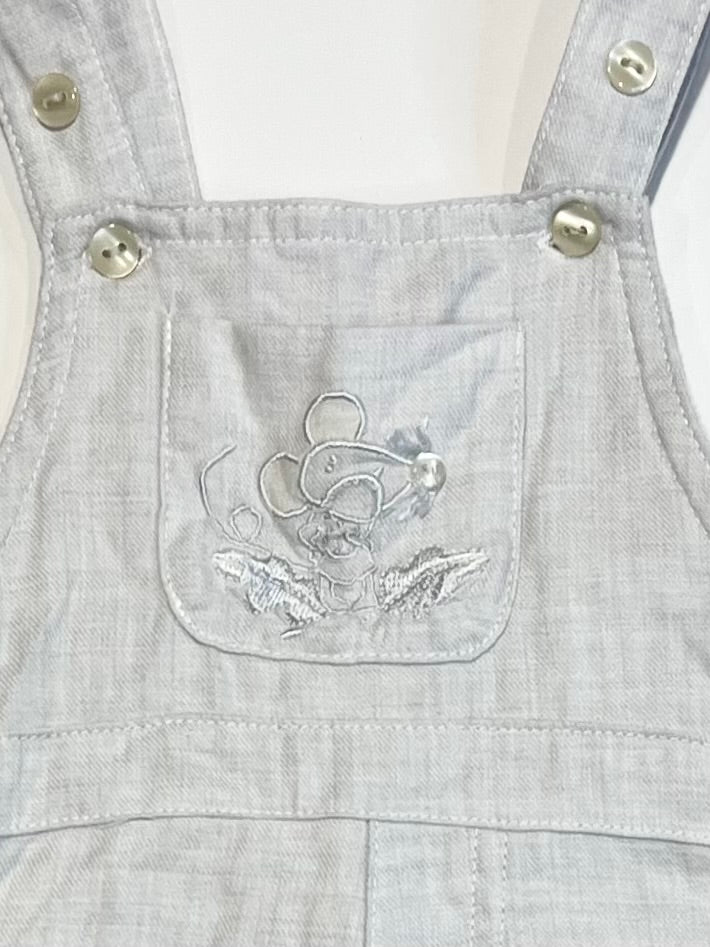 Grey mouse overalls - Size 6-9 months