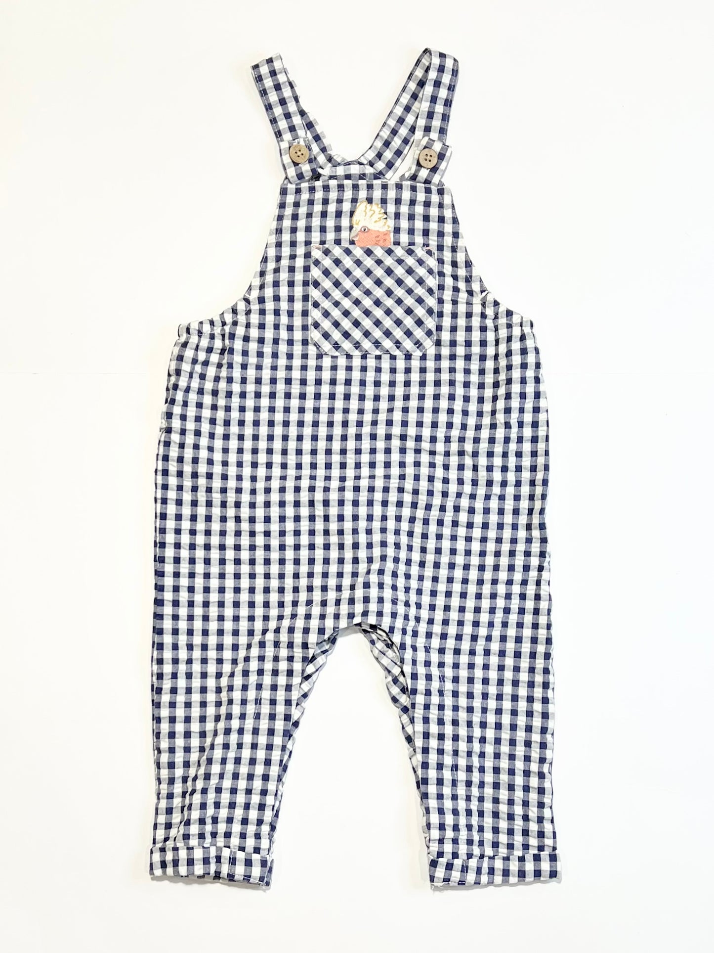 Gingham galah overalls - Size 1