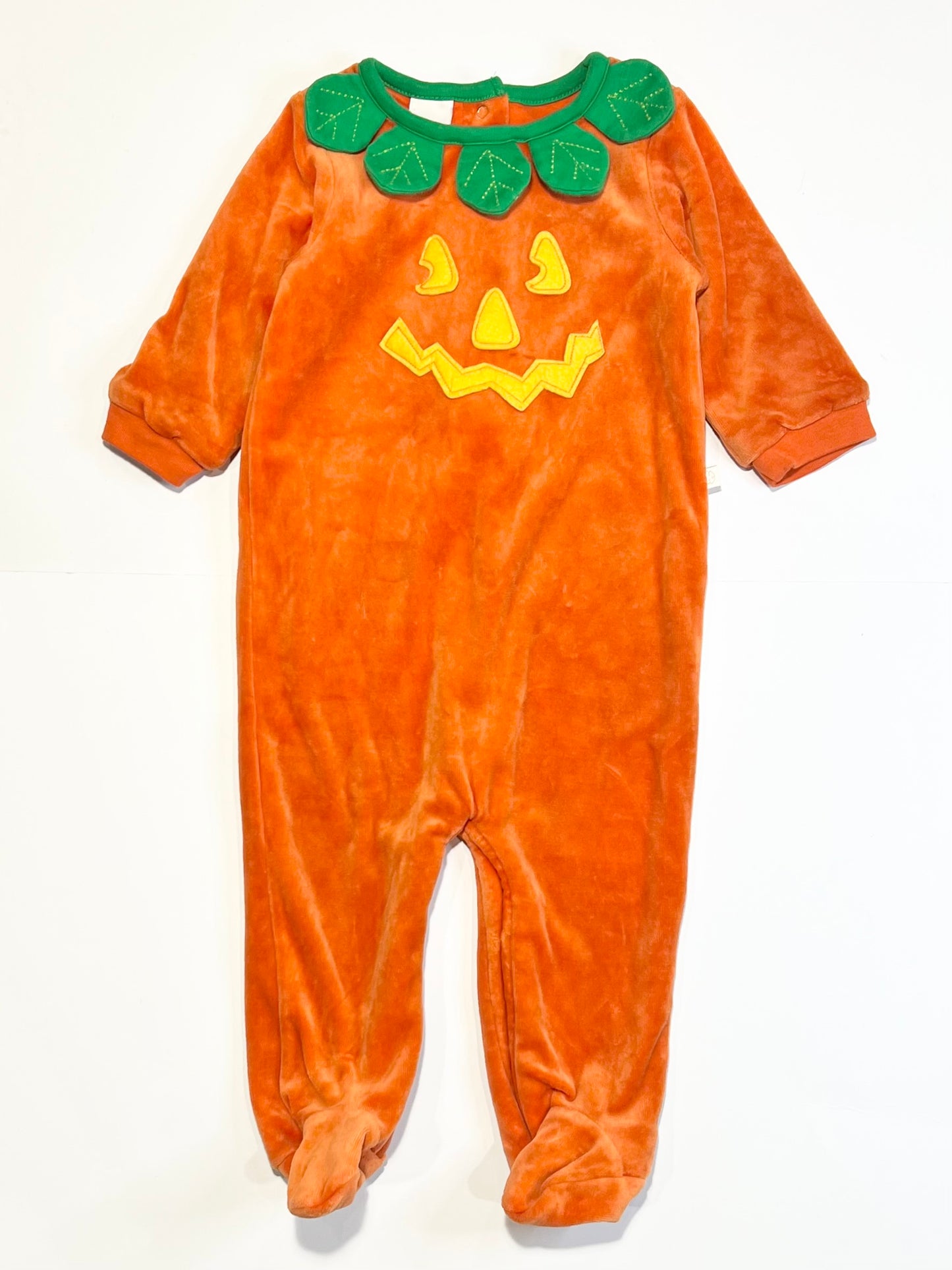 Halloween pumpkin velour onesie - Size 9-12 months