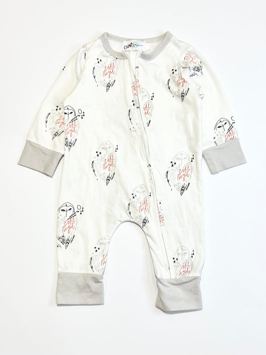 Owls zip onesie - Size 0