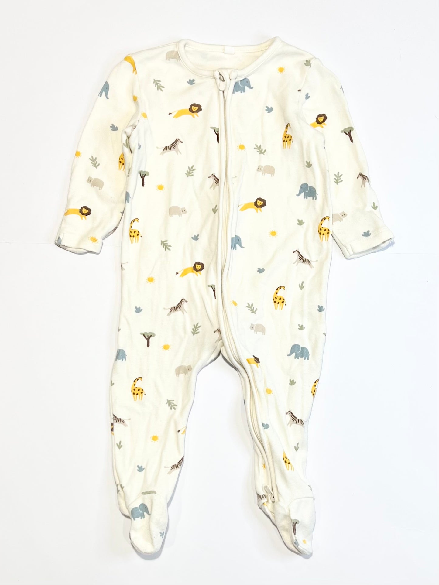 Animals zip onesie - Size 6-9 months