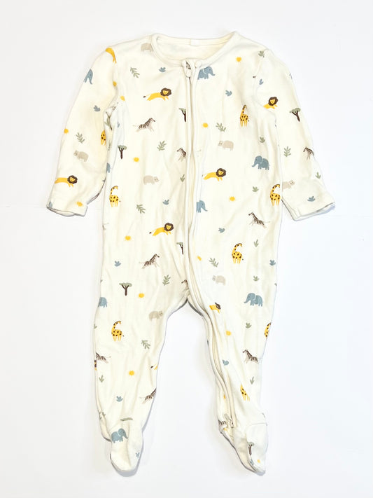Animals zip onesie - Size 6-9 months