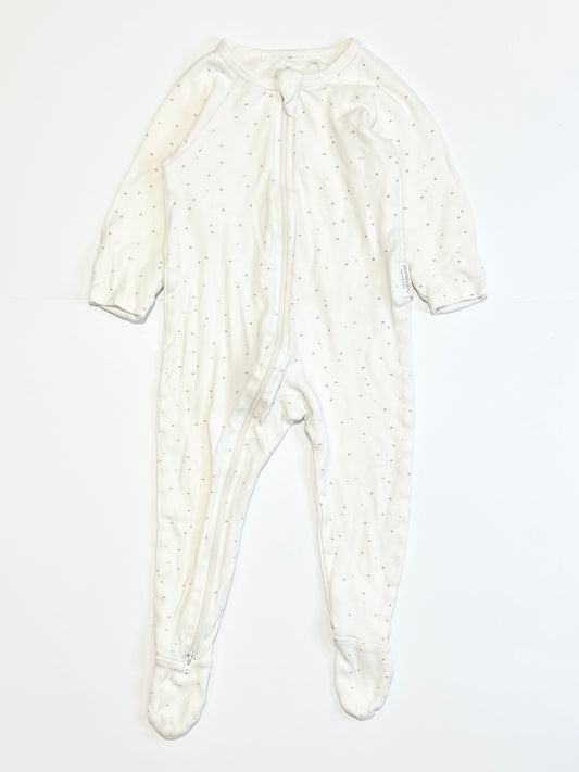 Grey spot zip onesie - Size 0