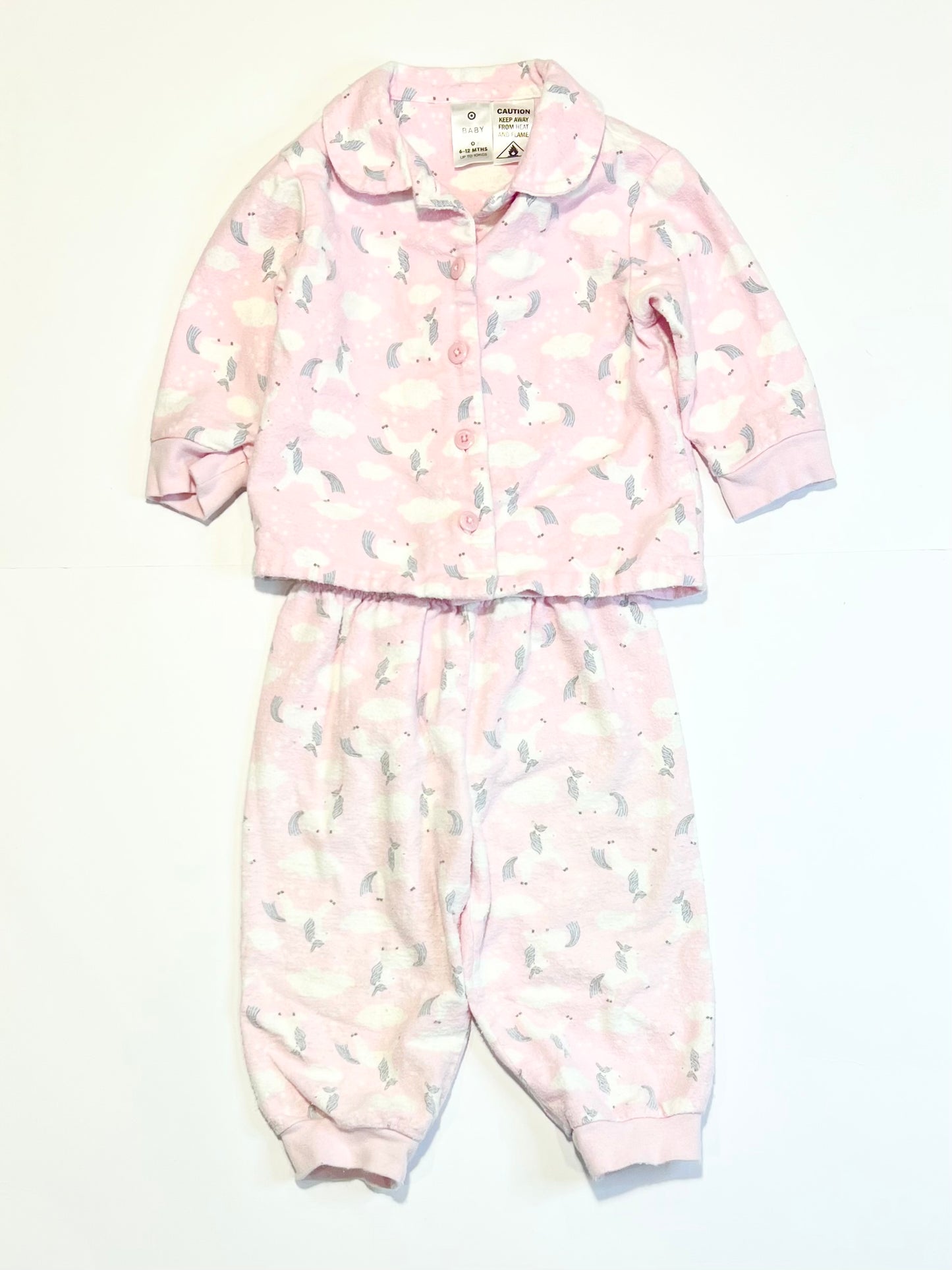 Flannelette unicorn pyjamas - Size 0