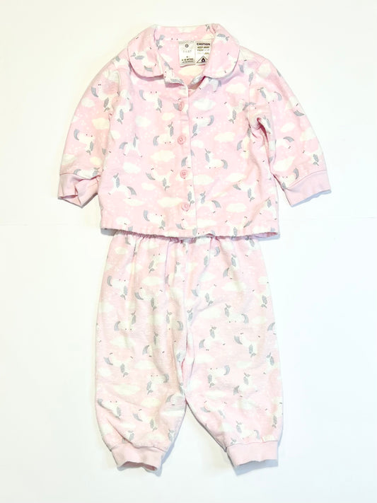 Flannelette unicorn pyjamas - Size 0