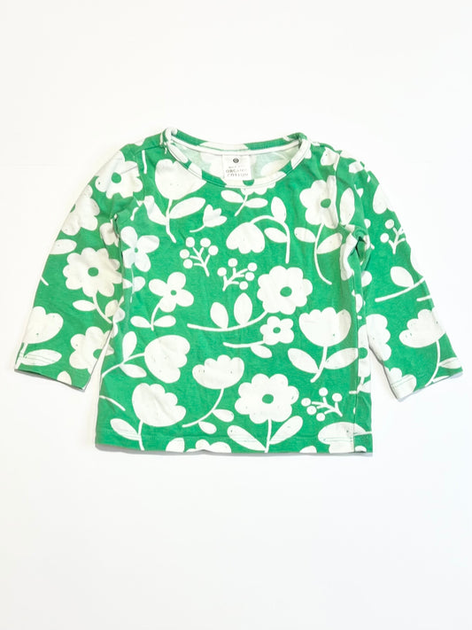 Green floral top - Size 0