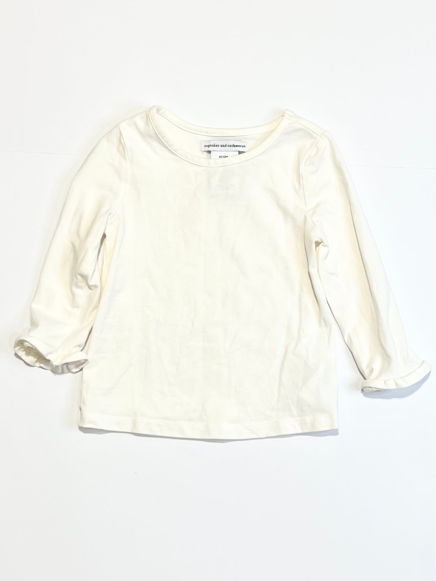 White jersey top - Size 9-12 months