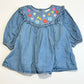 Embroidered denim dress - Size 6-9 months