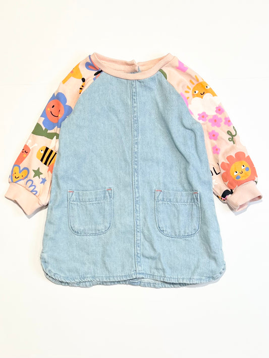 Denim sweater dress - Size 6-9 months