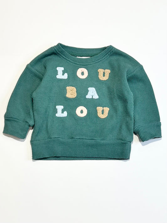 Green waffle sweater - Size 0