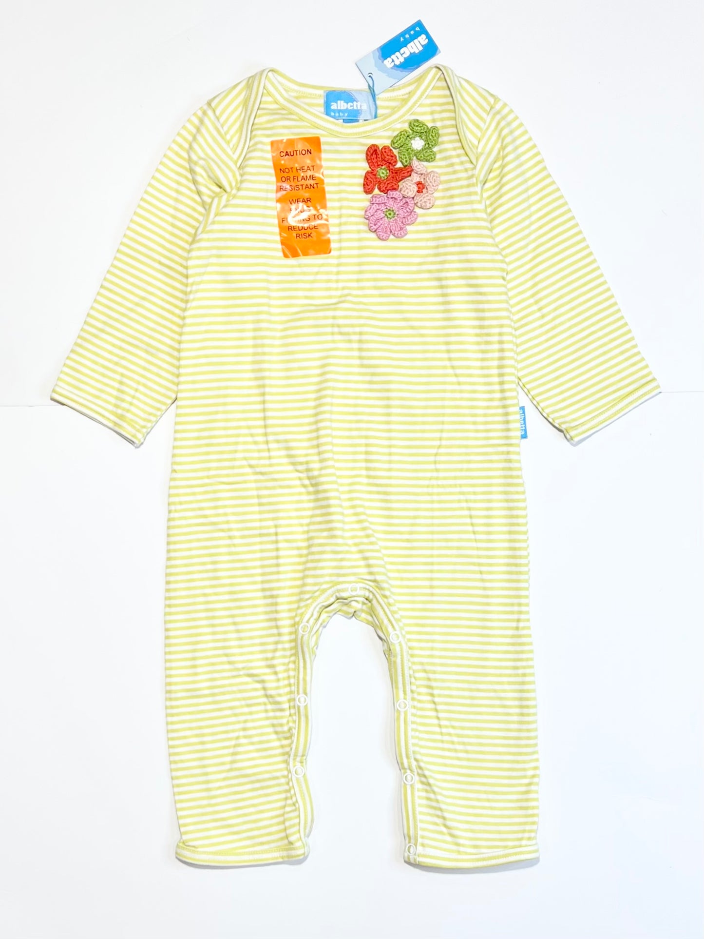 Striped embroidered onesie brand new - Size 0