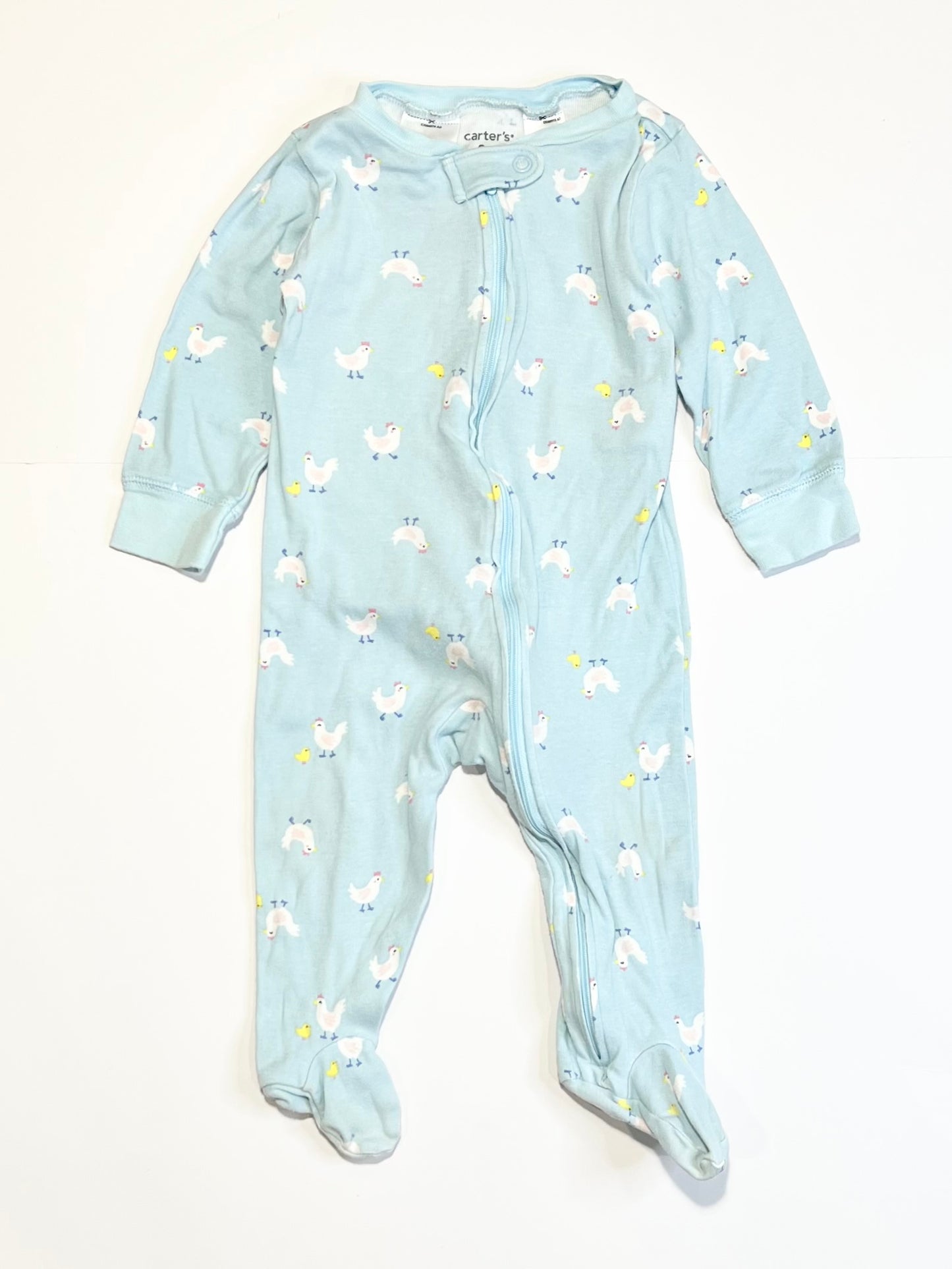 Ribbed chickens zip onesie - Size 6-9 months