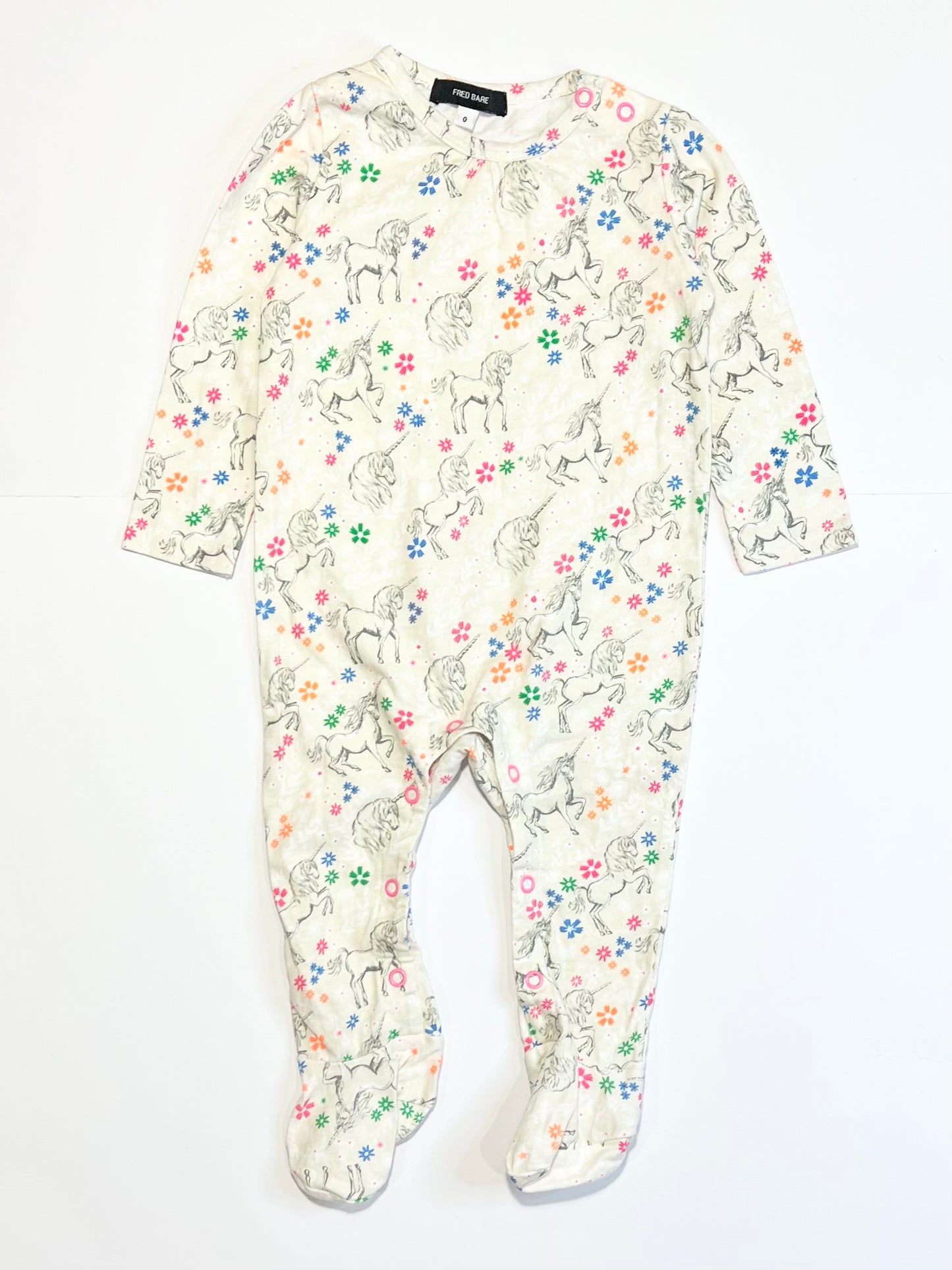 Floral unicorn onesie - Size 0