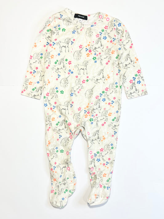Floral unicorn onesie - Size 0