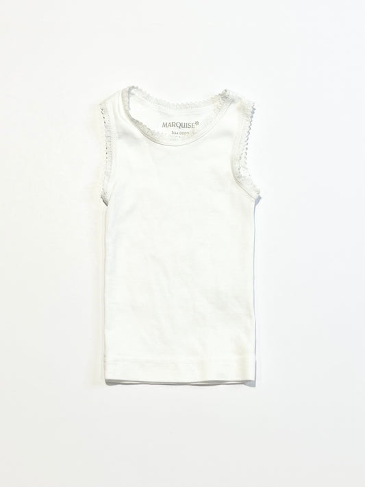 White lace trim singlet - Size 0000