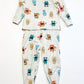Monster waffle pyjamas - Size 2