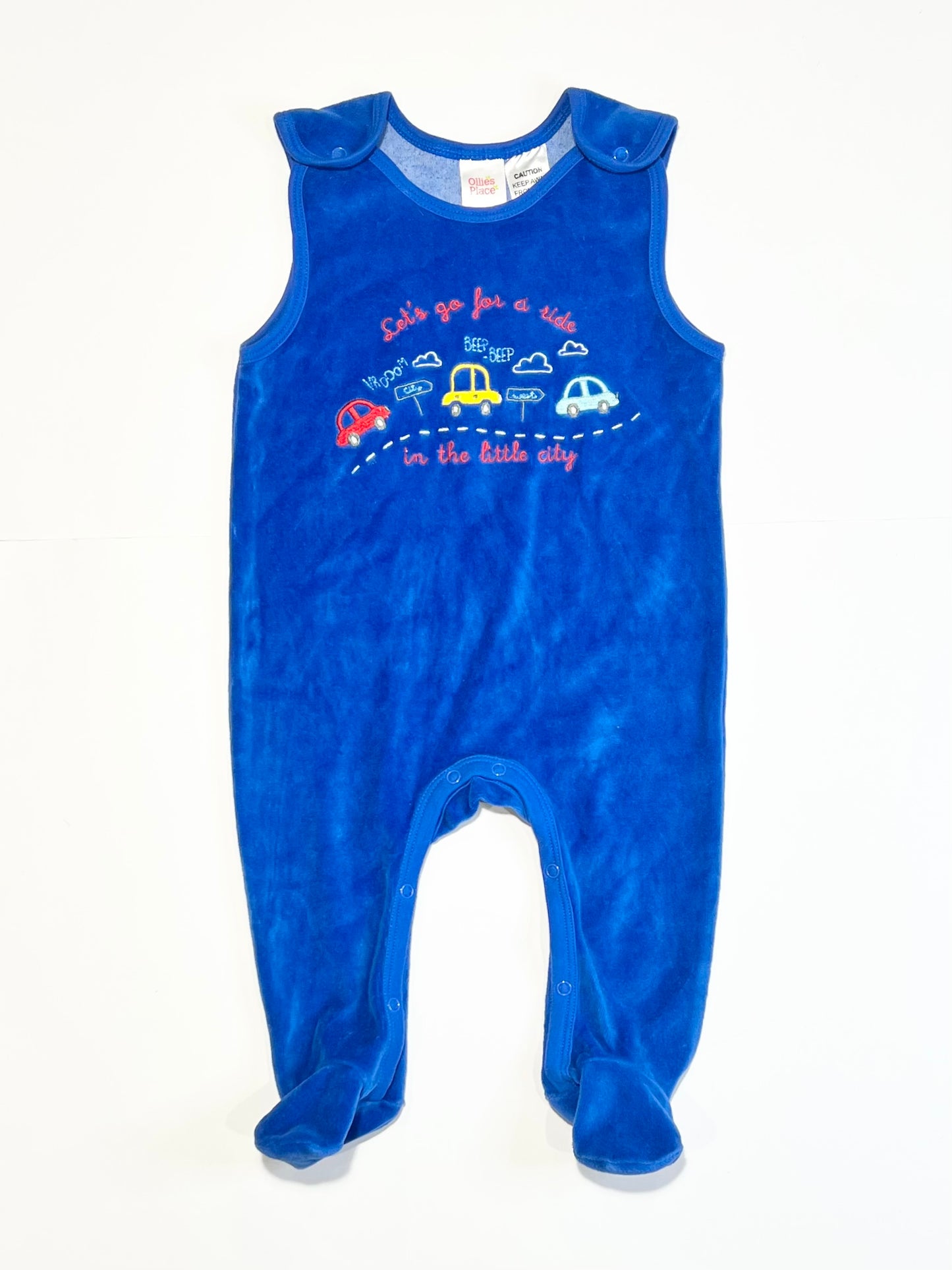 Blue velour overalls - Size 00