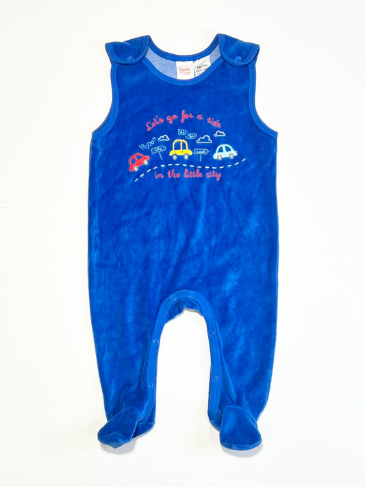 Blue velour overalls - Size 00