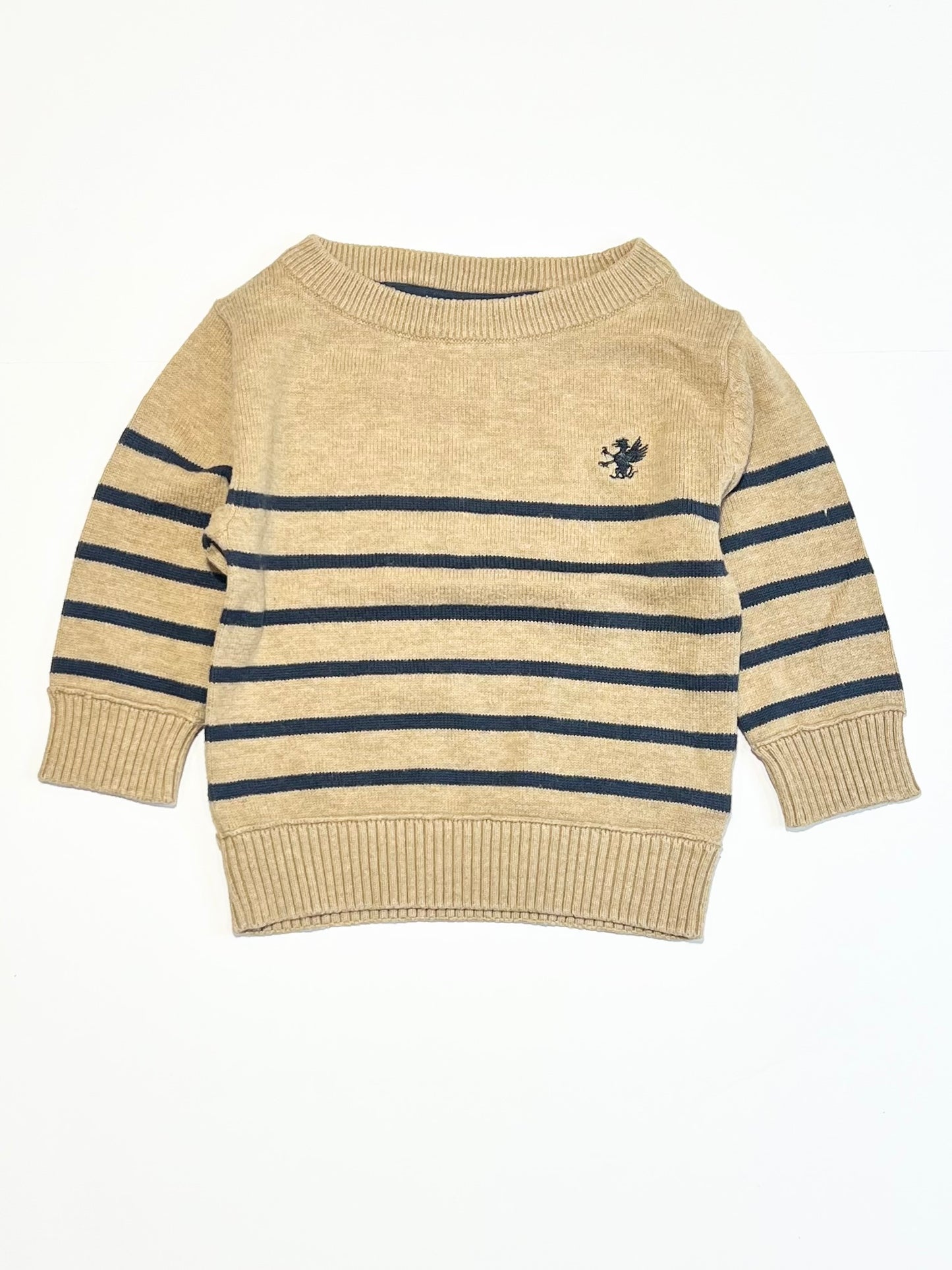 Brown striped knit jumper - Size 00
