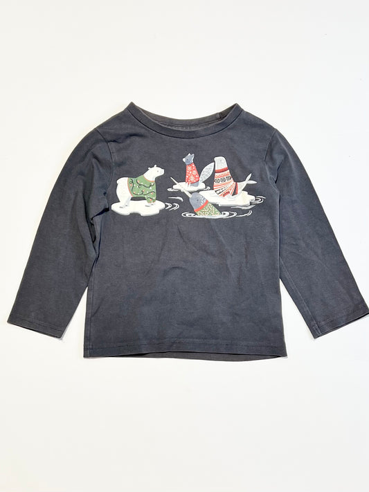 Navy animals top - Size 2