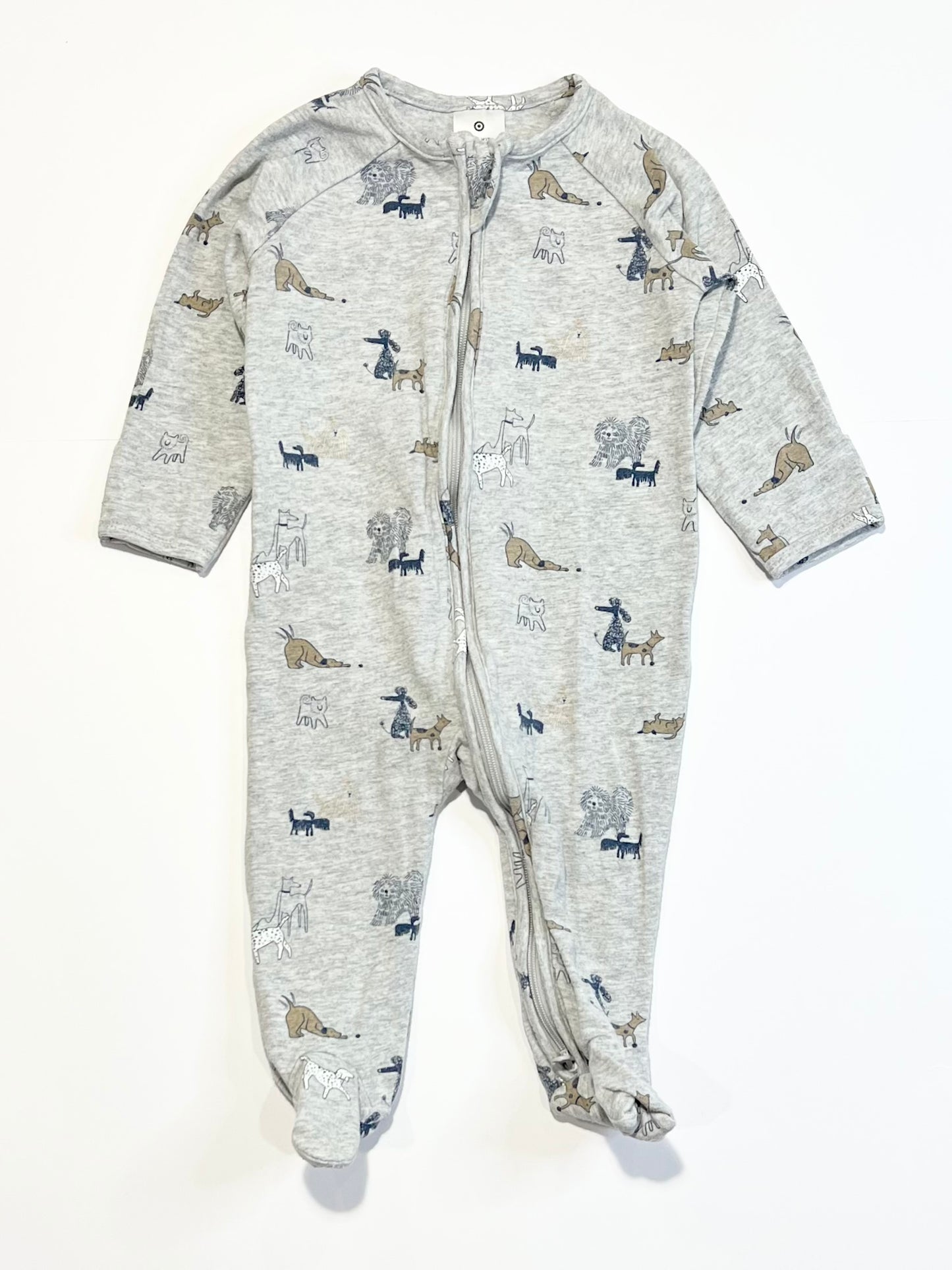 Grey dogs zip onesie - Size 00