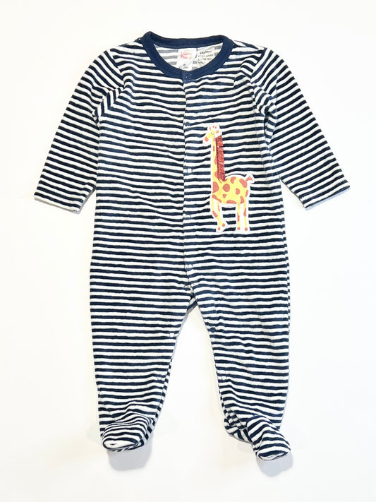Striped velour giraffe onesie - Size 00