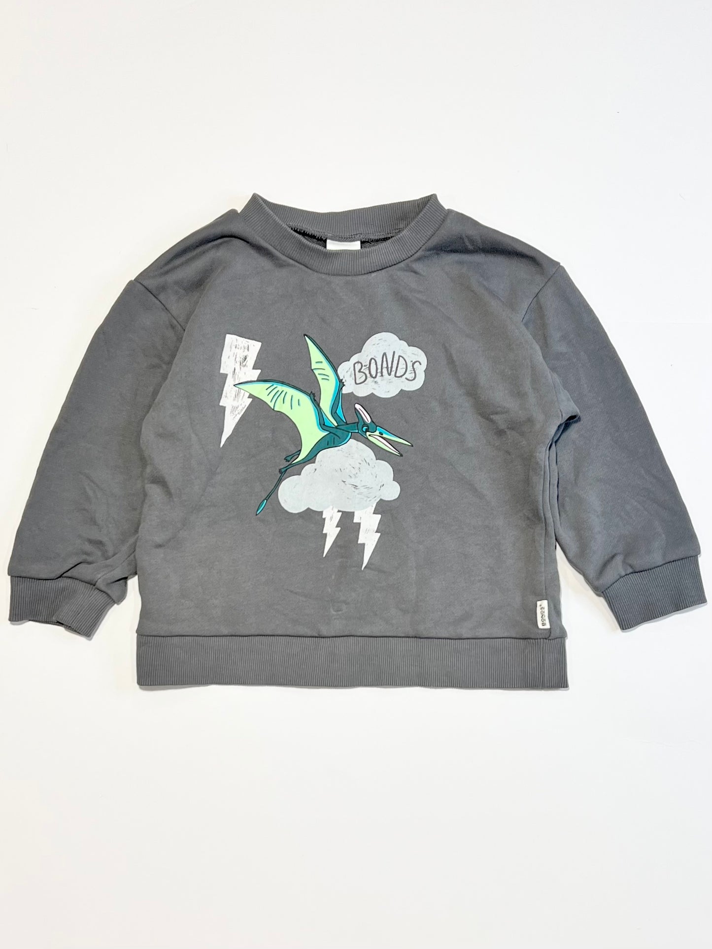 Grey dinosaur sweater - Size 2