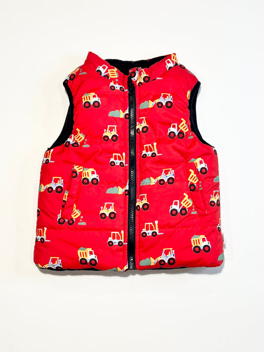 Red trucks puffer vest - Size 2
