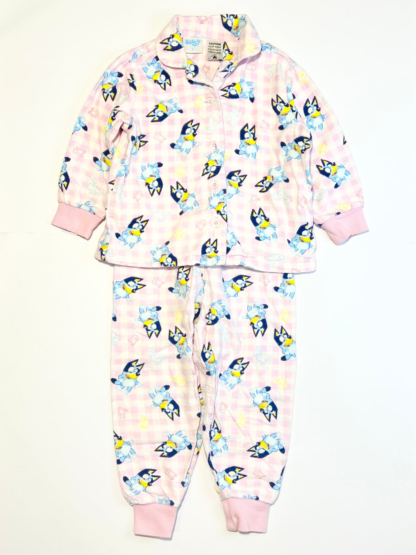 Bluey flannelette pyjamas - Size 2
