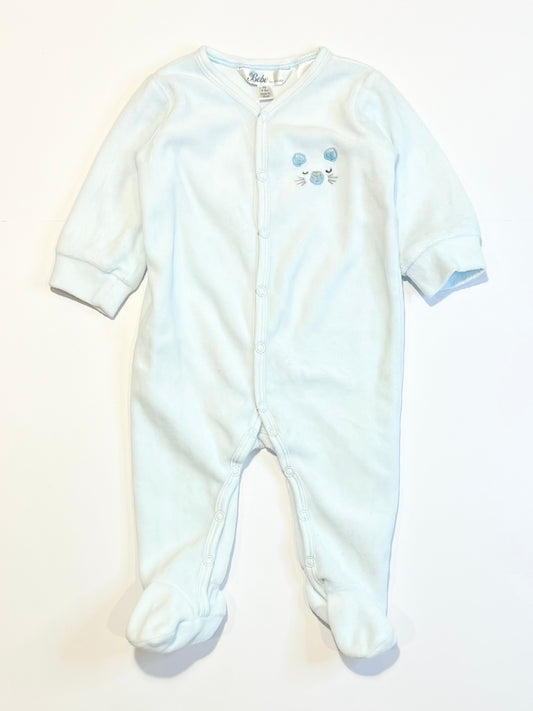 Blue velour onesie - Size 00