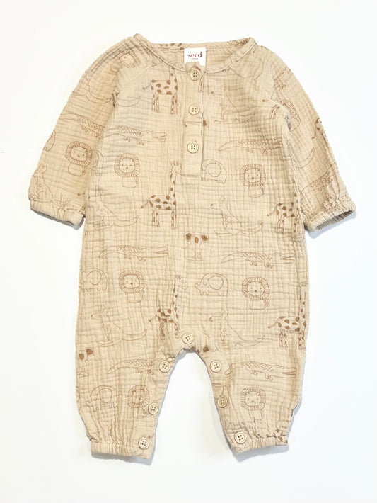 Animals muslin onesie - Size 00
