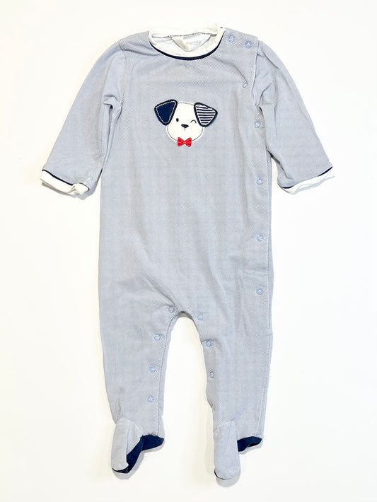 Striped puppy onesie - Size 4-6 months