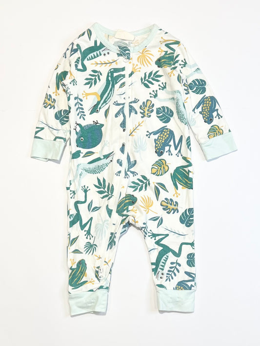 Green frogs zip onesie - Size 00