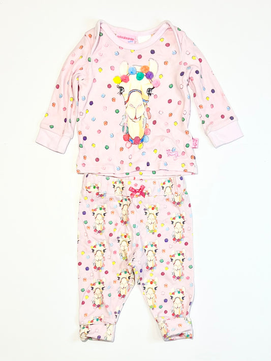 Pink spotty pyjamas - Size 00