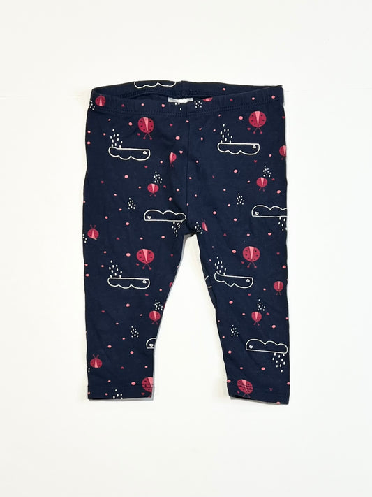 Navy ladybug leggings - Size 00