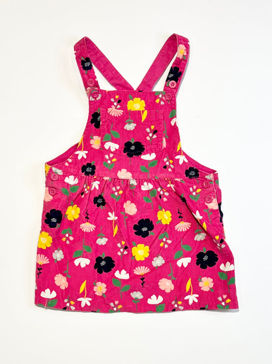 Floral corduroy pinafore - Size 2