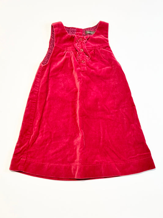 Red velour dress - Size 2