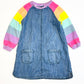 Rainbow denim dress - Size 2-3