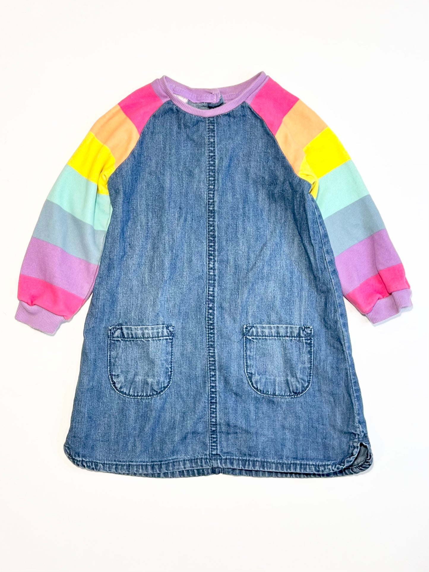 Rainbow denim dress - Size 2-3