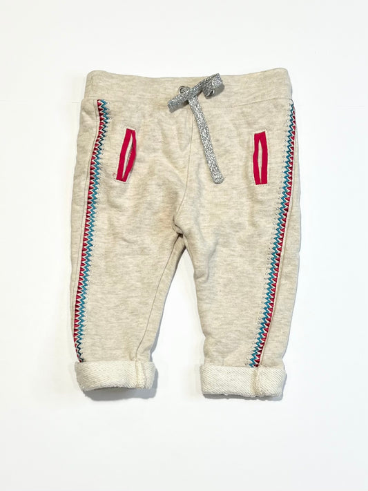 Tan embroidered trackies - Size 00