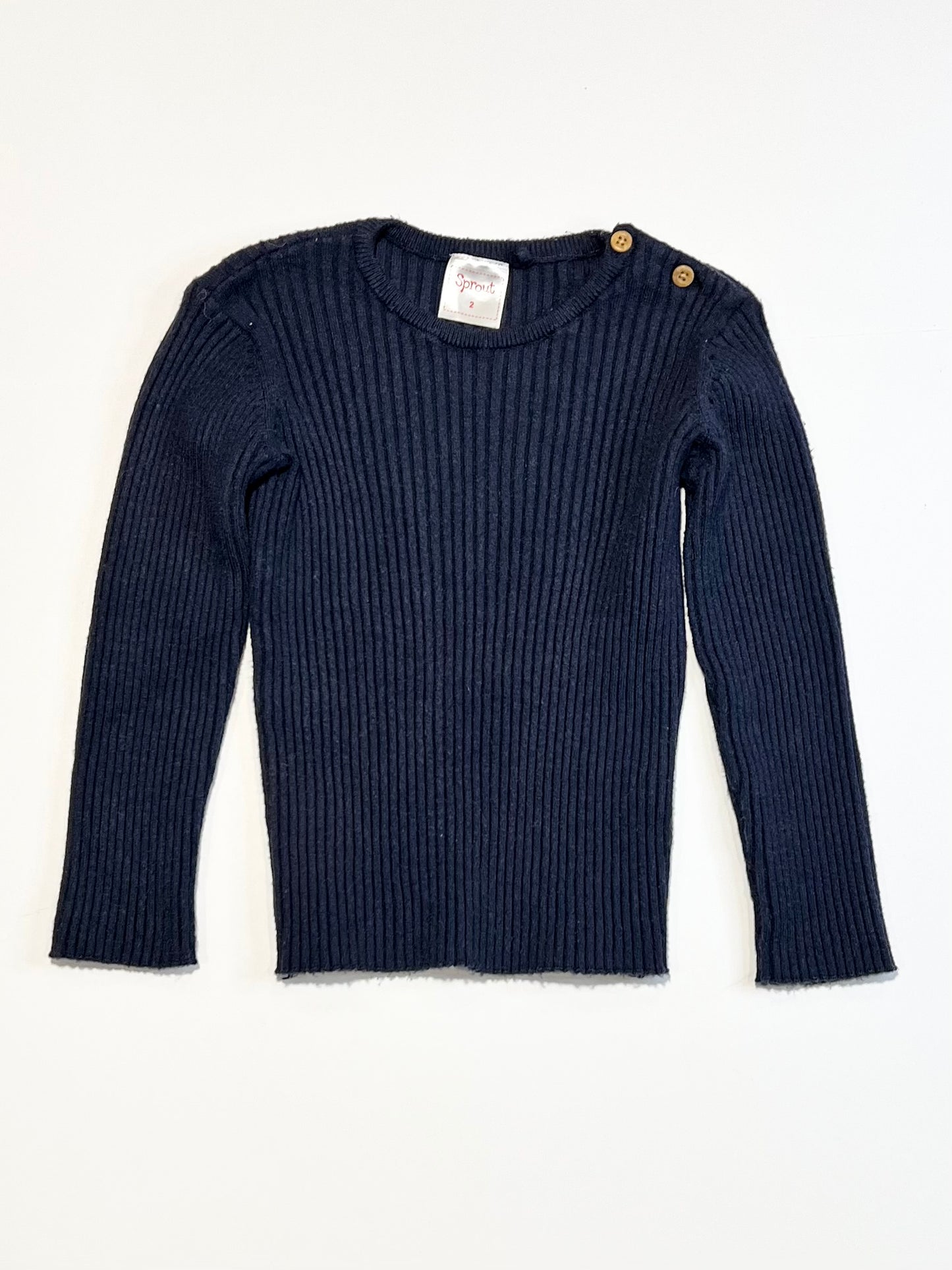 Navy ribbed jumper - Size 2