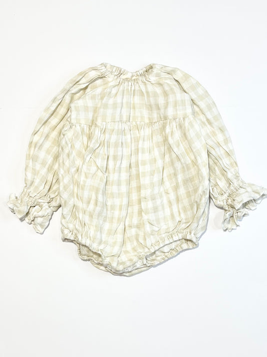 Gingham linen romper - Size 00