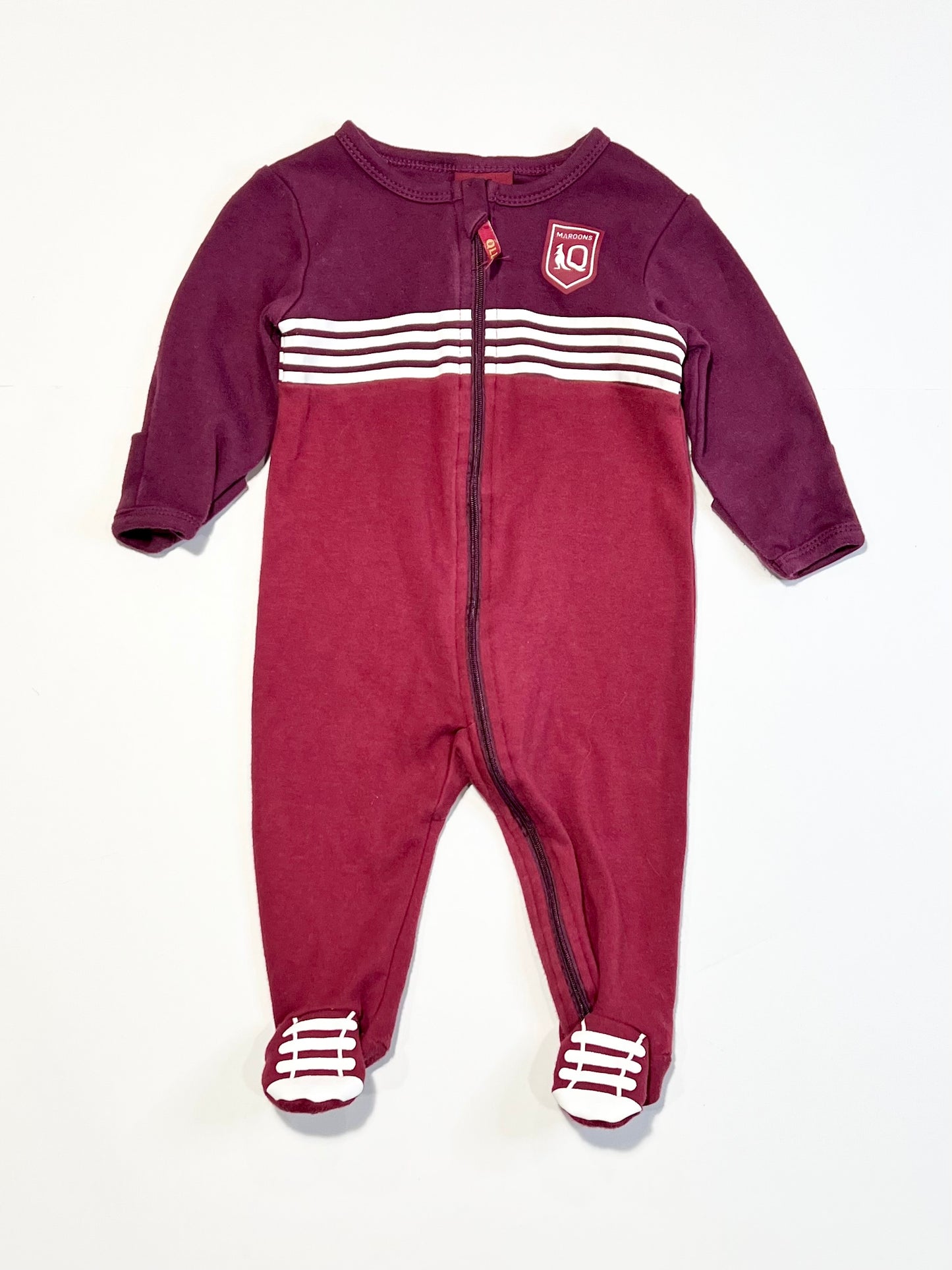QLD Maroons zip onesie - Size 00