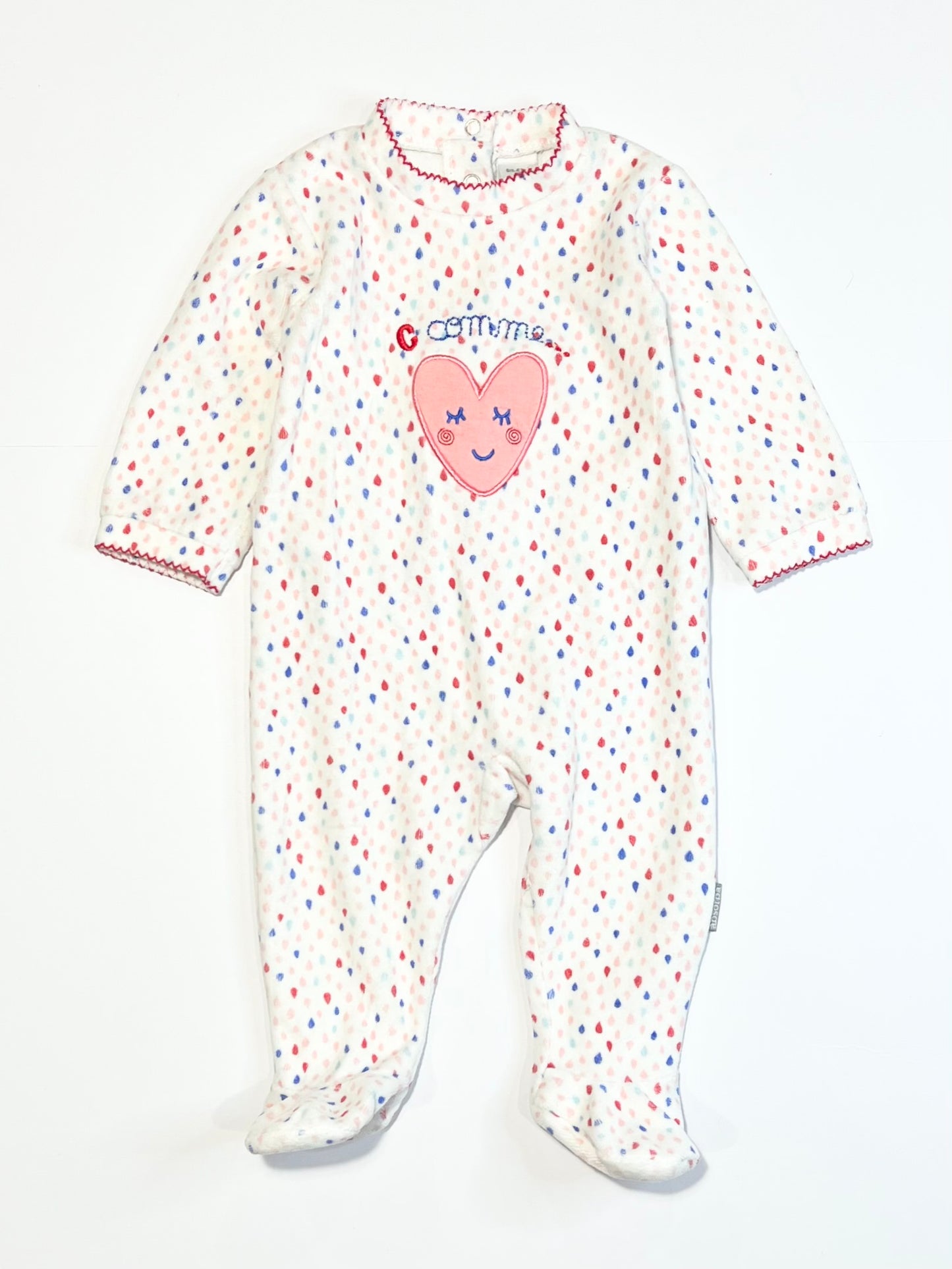 Velour heart onesie - Size 00