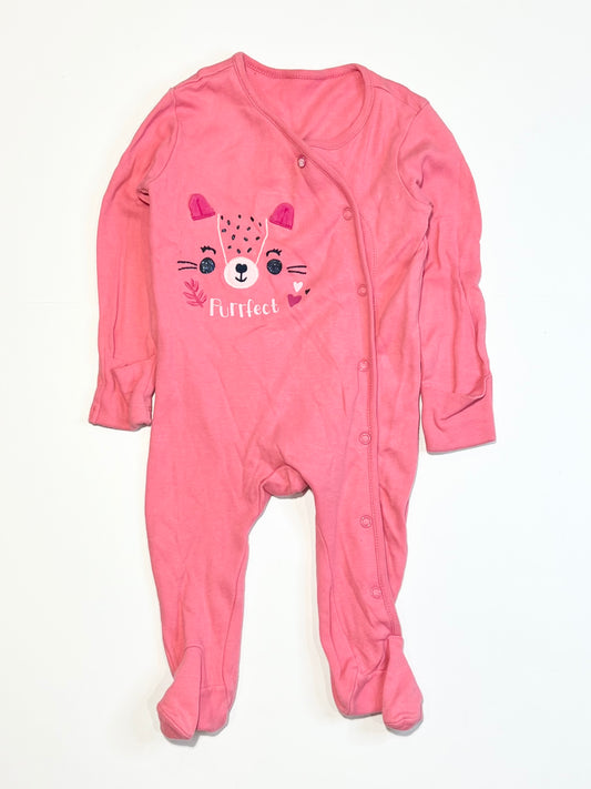 Pink cat onesie - Size 00