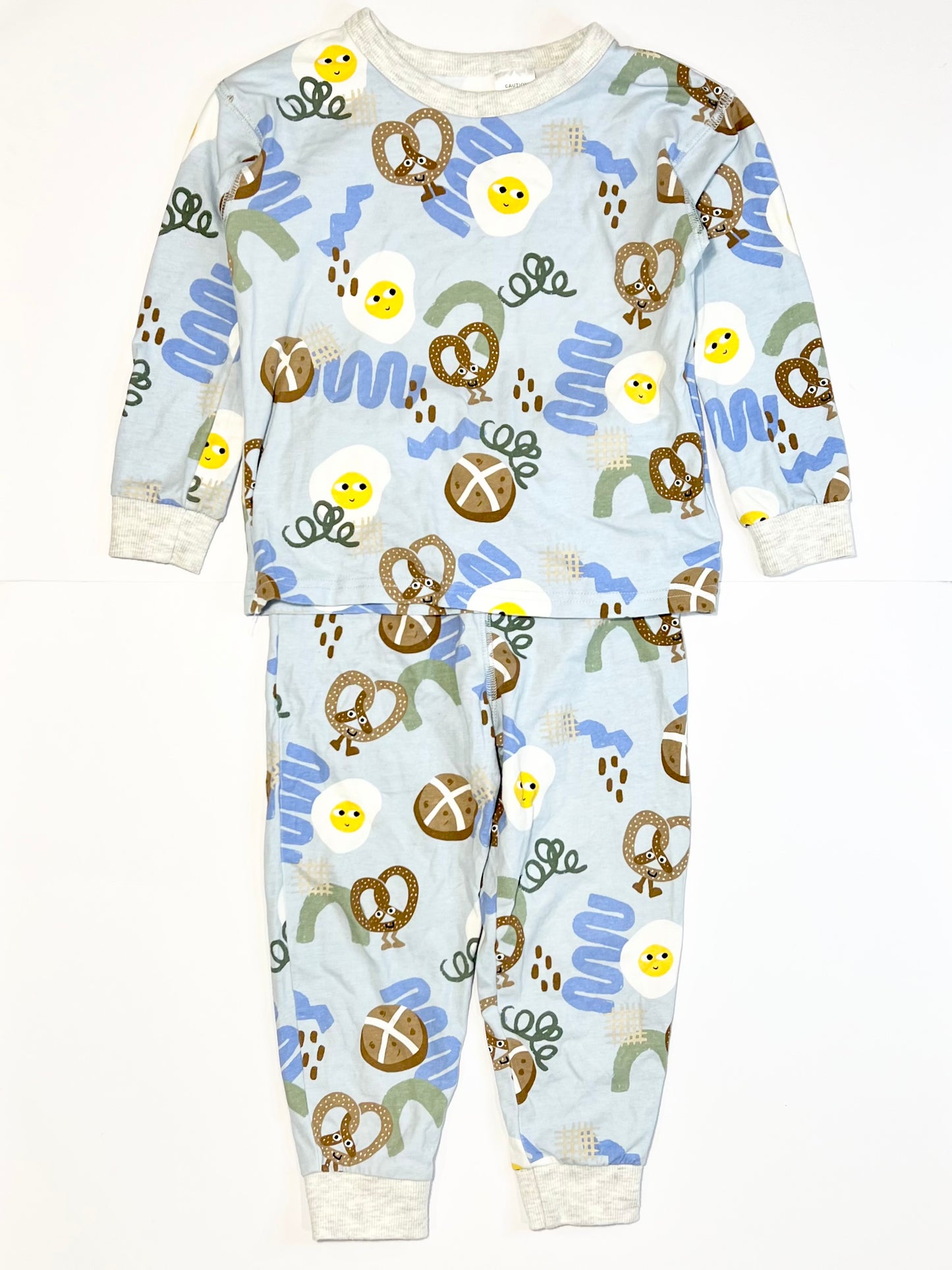 Blue jersey pyjamas - Size 3