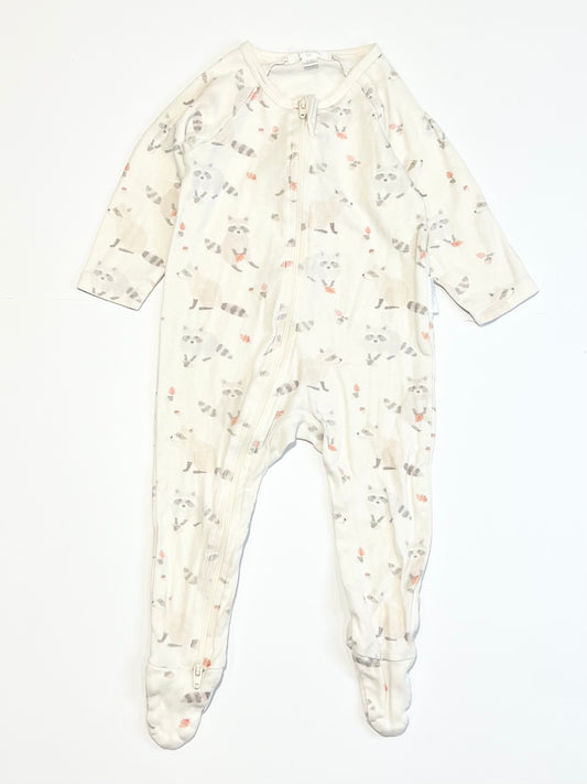 Racoons zip onesie - Size 00