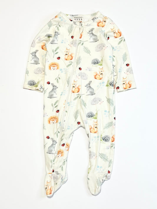 Animals zip onesie - Size 00