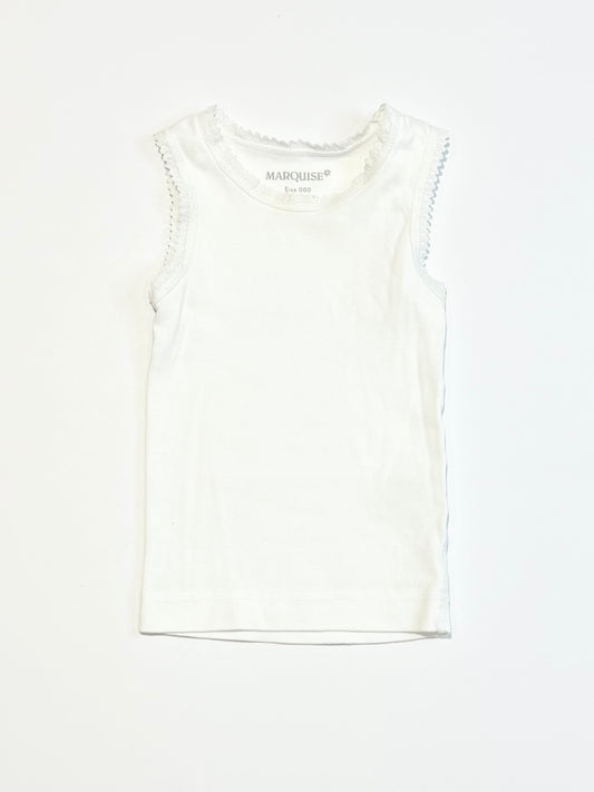 White lace trim singlet - Size 000