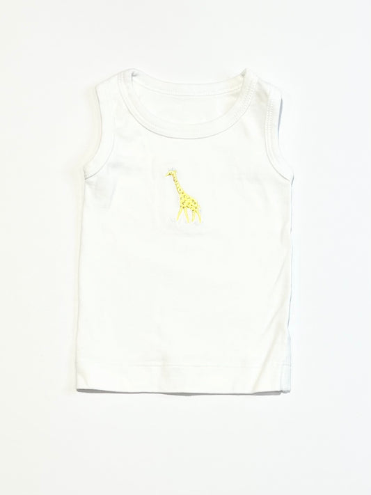 Yellow giraffe singlet - Size 000